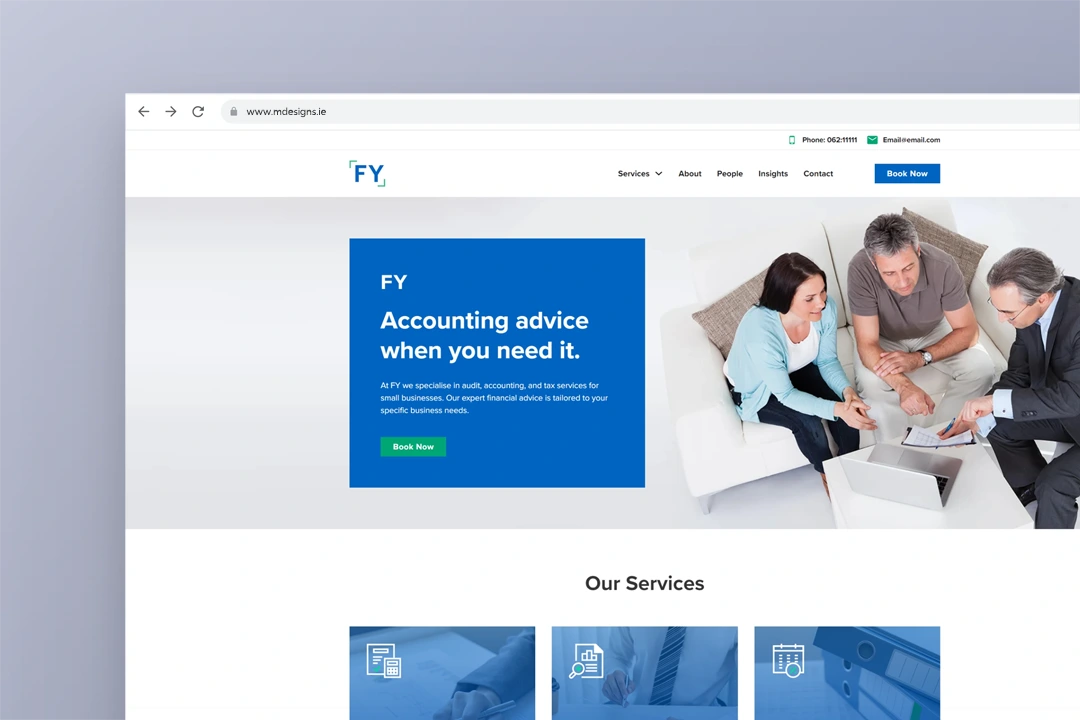 FY website homepage