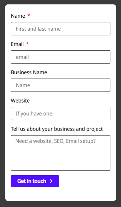 Ideal contact form size on mobile