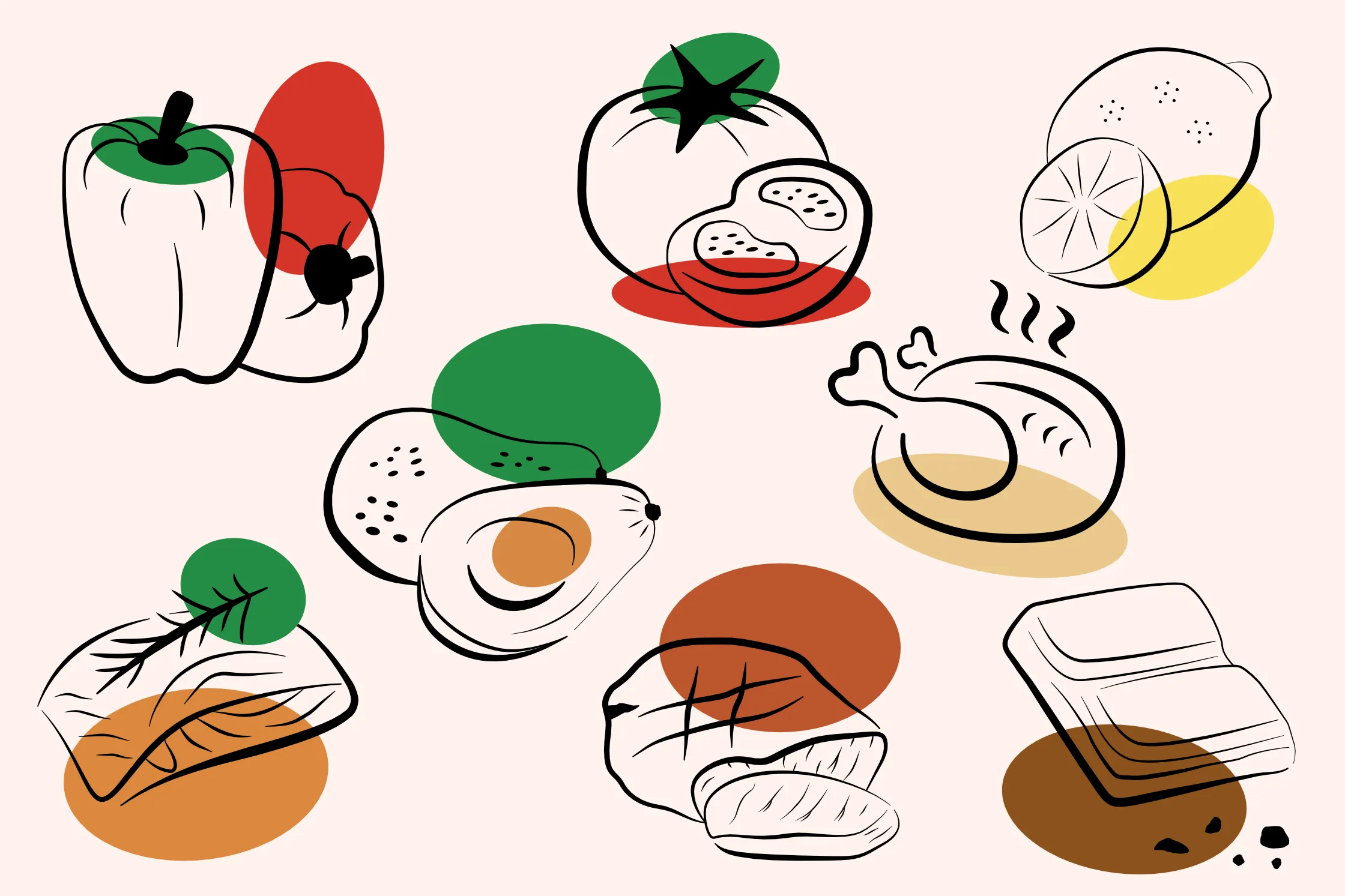 Sizzle and Serve Food Icons