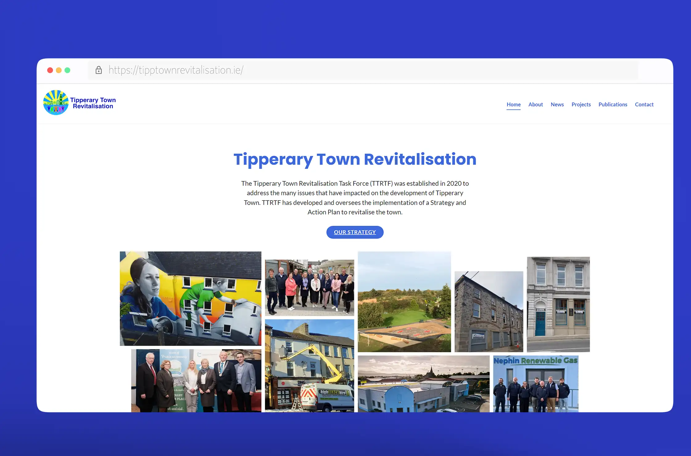 Tipperary Town Revitalisation website homepage