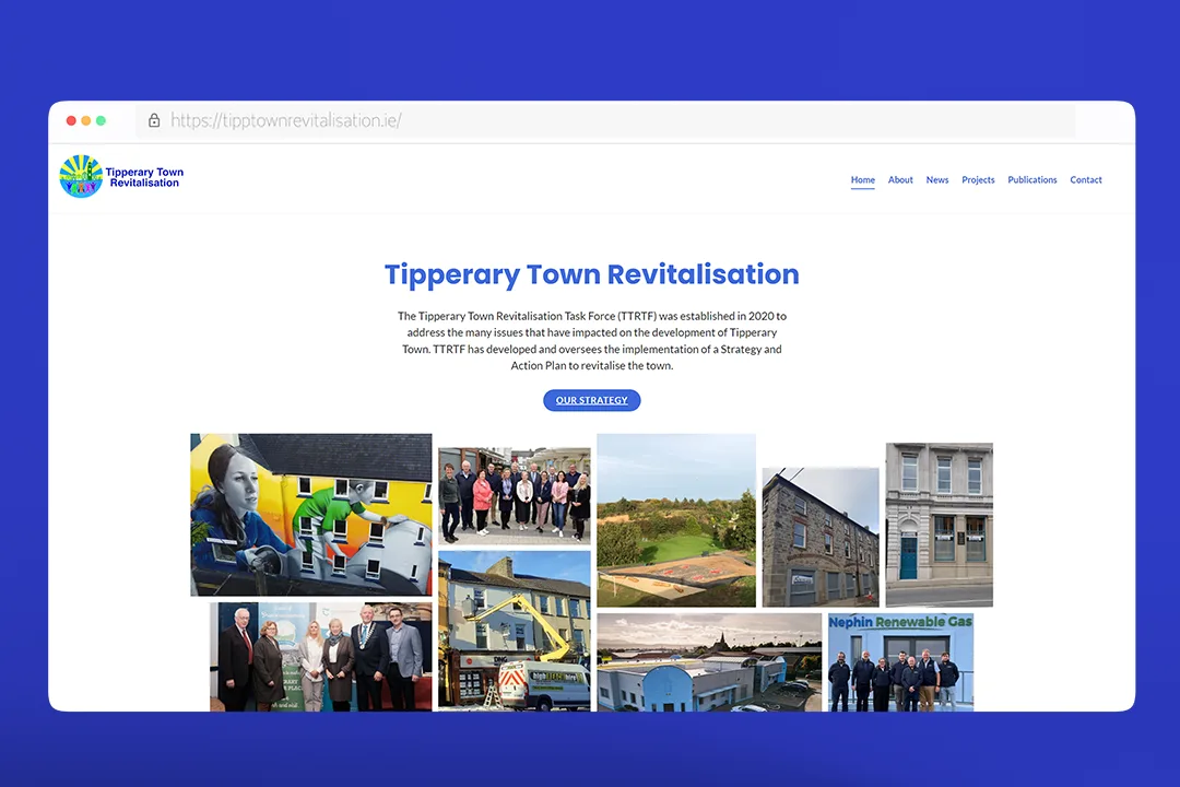 Tipperary Town Revitalisation website homepage