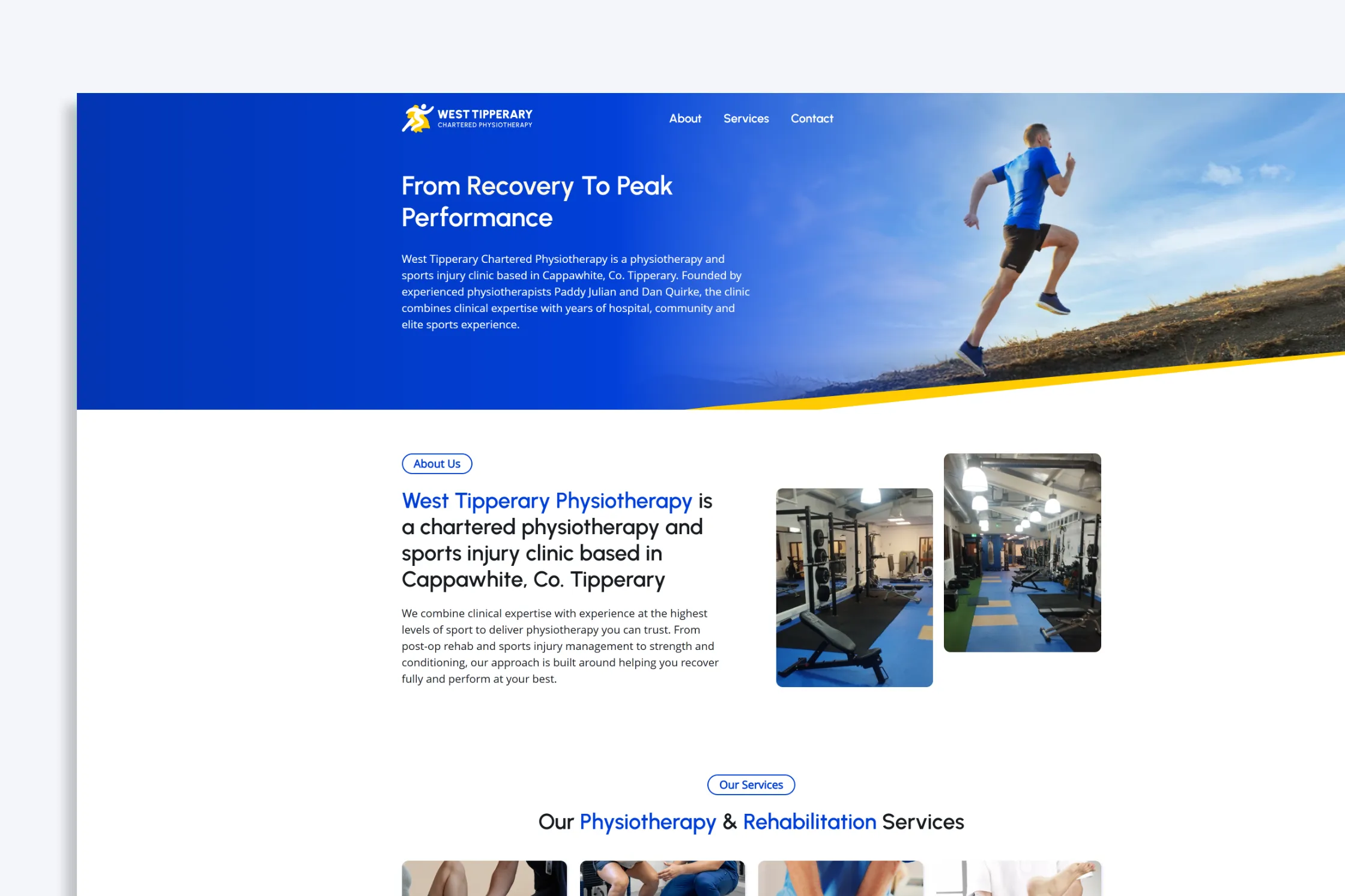 West Tipperary Chartered Physiotherapy Website for a physiotherapy business in Tipperary